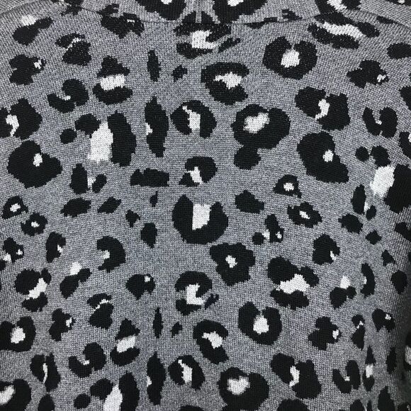 Joie Sz S Gray Leopard Print Sweater Cardigan - Picture 4 of 5